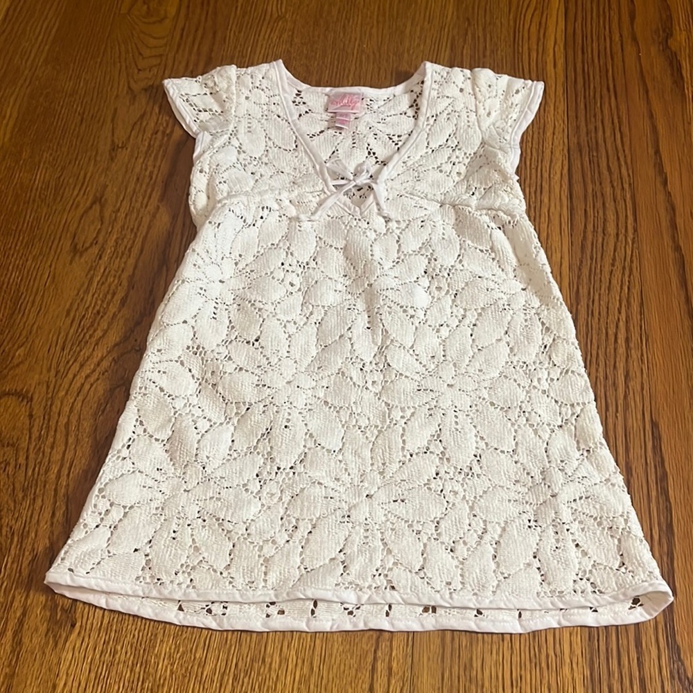 Milly Minis Girl’s Floral White Coverup Dress Size 6/7